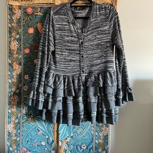 Reborn Charcoal Knit Sweater Cardigan | size XL